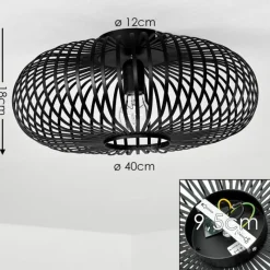 hofstein Plafonnier Ovari Noir, 1 lumière