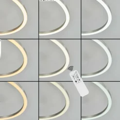 hofstein Plafonnier Ovasta LED Nickel mat, 1 lumière, Télécommandes