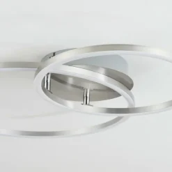 hofstein Plafonnier Ovasta LED Nickel mat, 1 lumière, Télécommandes