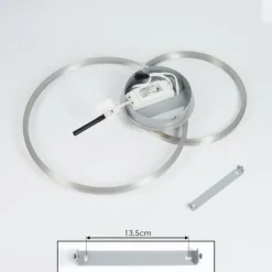 hofstein Plafonnier Ovasta LED Nickel mat, 1 lumière, Télécommandes