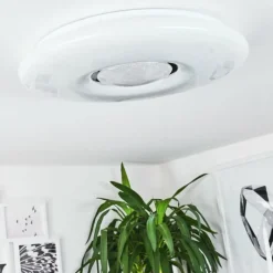 hofstein Plafonnier Page LED Blanc, 2 lumières, Télécommandes, Changeur de couleurs