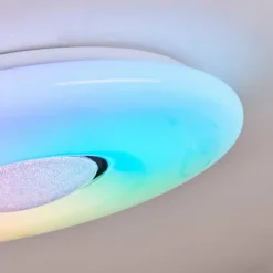 hofstein Plafonnier Page LED Blanc, 2 lumières, Télécommandes, Changeur de couleurs