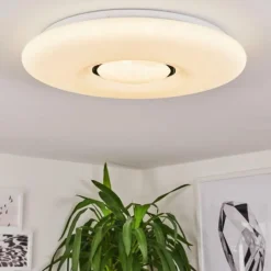 hofstein Plafonnier Page LED Blanc, 2 lumières, Télécommandes, Changeur de couleurs