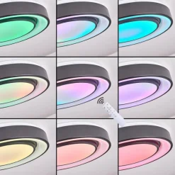 hofstein Plafonnier Page LED Noir, Blanc, 2 lumières, Télécommandes, Changeur de couleurs* Éclairage Led