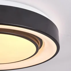 hofstein Plafonnier Page LED Noir, Blanc, 2 lumières, Télécommandes, Changeur de couleurs* Éclairage Led