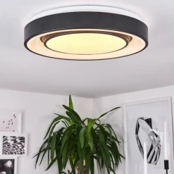 hofstein Plafonnier Page LED Noir, Blanc, 2 lumières, Télécommandes, Changeur de couleurs* Éclairage Led