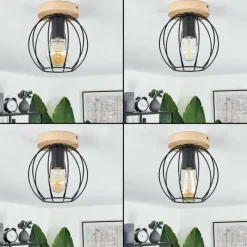 Lampes En Bois-hofstein Plafonnier Pajalta Écru, 1 lumière