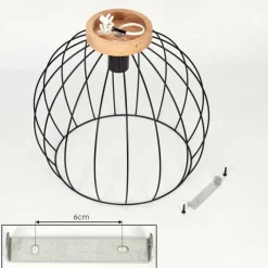 Lampes En Bois-hofstein Plafonnier Pajalta Écru, 1 lumière