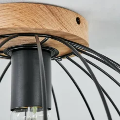 Lampes En Bois-hofstein Plafonnier Pajalta Écru, 1 lumière