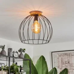 Lampes En Bois-hofstein Plafonnier Pajalta Écru, 1 lumière