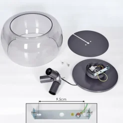 hofstein Plafonnier Palibatz Anthracite, 3 lumières