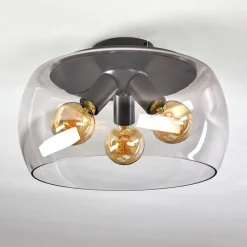 hofstein Plafonnier Palibatz Anthracite, 3 lumières