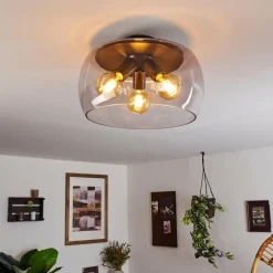 hofstein Plafonnier Palibatz Anthracite, 3 lumières