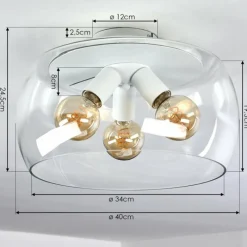 hofstein Plafonnier Palibatz Blanc, 3 lumières