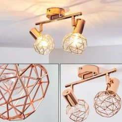 hofstein Plafonnier Palmira Cuivre, 2 lumières