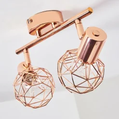 hofstein Plafonnier Palmira Cuivre, 2 lumières