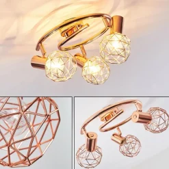 hofstein Plafonnier Palmira Cuivre, 3 lumières