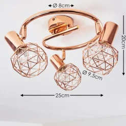 hofstein Plafonnier Palmira Cuivre, 3 lumières