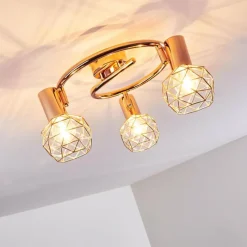 hofstein Plafonnier Palmira Cuivre, 3 lumières