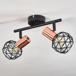 hofstein Plafonnier Palmira Cuivre, Noir, 2 lumières