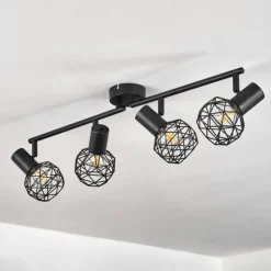 Lampes Vintages & Rétros-hofstein Plafonnier Palmira Noir, 4 lumières