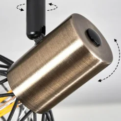 Lampes Dorées-hofstein Plafonnier Palmira Or, Noir, 4 lumières