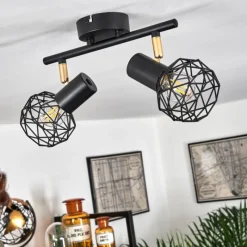 Lampes Dorées-hofstein Plafonnier Palmira Or, Noir, 2 lumières