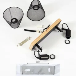 Lampes Industrielles-hofstein Plafonnier Panaguá Bois clair, Noir, 2 lumières