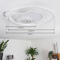 hofstein Plafonnier Panchita LED Blanc, 1 lumière, Télécommandes