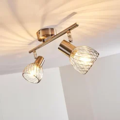 hofstein Plafonnier Parado Nickel mat, 2 lumières