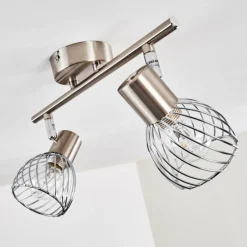 hofstein Plafonnier Parado Nickel mat, 2 lumières