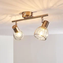 hofstein Plafonnier Parado Nickel mat, 2 lumières