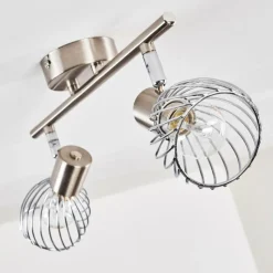 hofstein Plafonnier Parado Nickel mat, 2 lumières