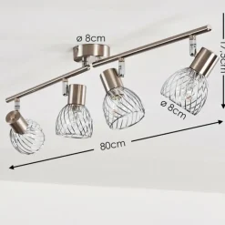 hofstein Plafonnier Parado Nickel mat, 4 lumières