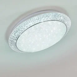 hofstein Plafonnier Parrita LED Blanc, 1 lumière, Télécommandes, Changeur de couleurs* Éclairage Led