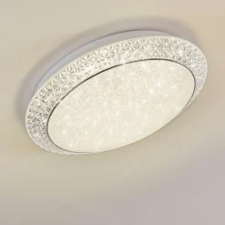 hofstein Plafonnier Parrita LED Blanc, 1 lumière, Télécommandes, Changeur de couleurs* Éclairage Led