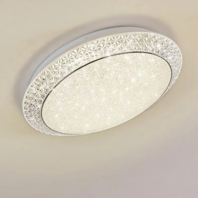 hofstein Plafonnier Parrita LED Blanc, 1 lumière, Télécommandes, Changeur de couleurs* Éclairage Led