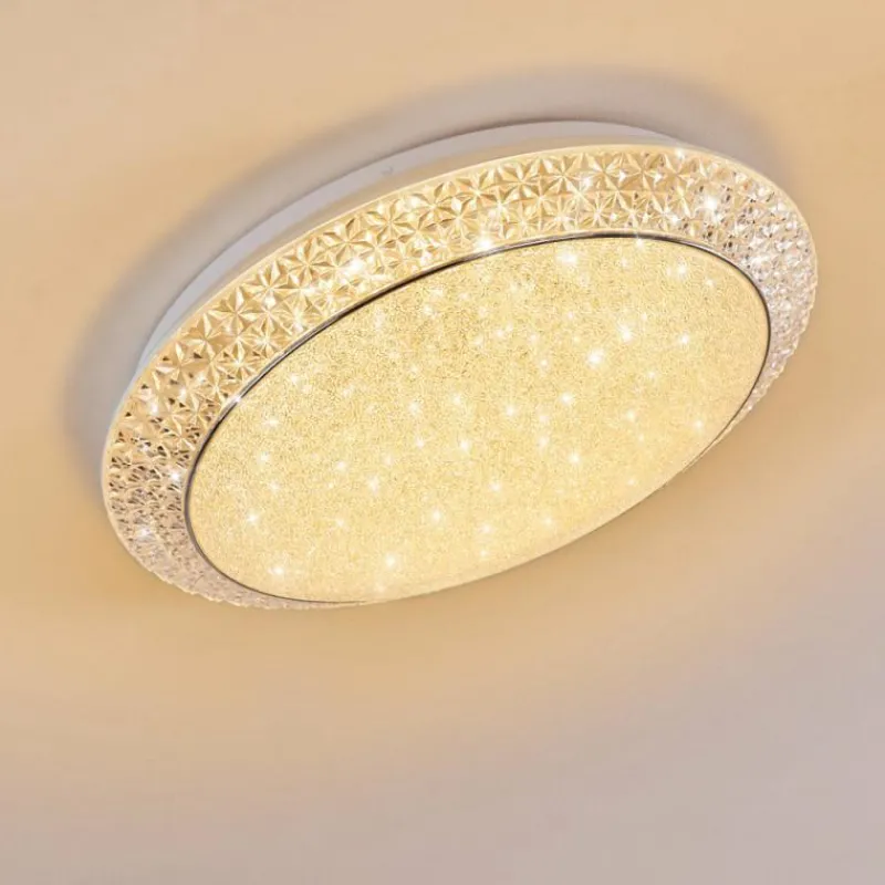 hofstein Plafonnier Parrita LED Blanc, 1 lumière, Télécommandes, Changeur de couleurs* Éclairage Led