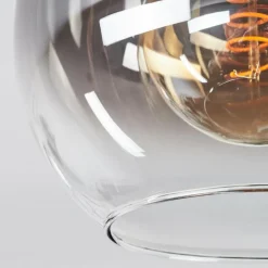 Suspension Verre Fumé-hofstein Plafonnier Pascal Noir, 1 lumière