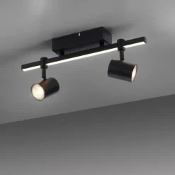 Luminaires Paul Neuhaus Plafonnier Paul Neuhaus BARIK LED Noir, 2 lumières* Spots Et Projecteurs