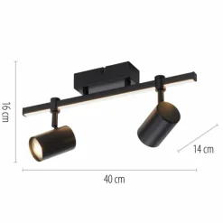 Luminaires Paul Neuhaus Plafonnier Paul Neuhaus BARIK LED Noir, 2 lumières* Spots Et Projecteurs