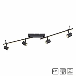 Luminaires Paul Neuhaus Plafonnier Paul Neuhaus BARIK LED Noir, 4 lumières* Éclairage Led