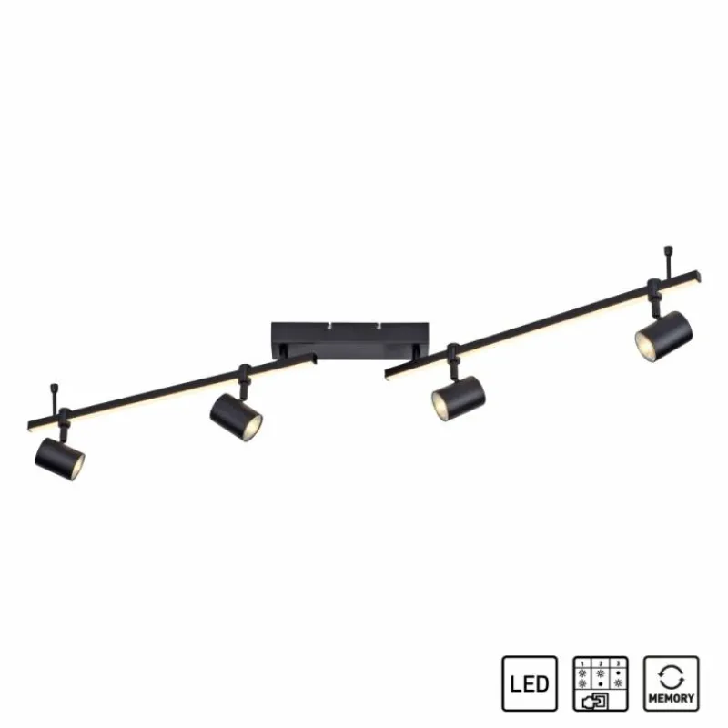 Luminaires Paul Neuhaus Plafonnier Paul Neuhaus BARIK LED Noir, 4 lumières* Éclairage Led