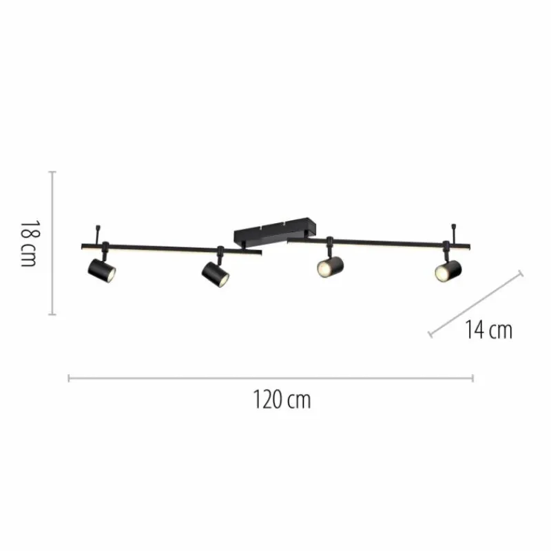 Luminaires Paul Neuhaus Plafonnier Paul Neuhaus BARIK LED Noir, 4 lumières* Éclairage Led