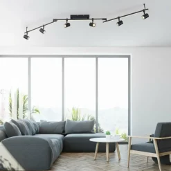 Luminaires Paul Neuhaus Plafonnier Paul Neuhaus BARIK LED Noir, 6 lumières* Éclairage Led