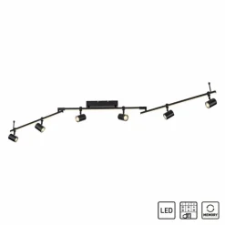Luminaires Paul Neuhaus Plafonnier Paul Neuhaus BARIK LED Noir, 6 lumières* Éclairage Led