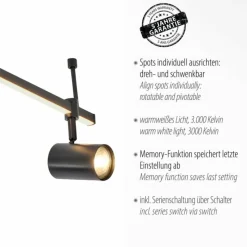 Luminaires Paul Neuhaus Plafonnier Paul Neuhaus BARIK LED Noir, 6 lumières* Éclairage Led