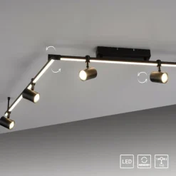 Luminaires Paul Neuhaus Plafonnier Paul Neuhaus BARIK LED Noir, 6 lumières* Éclairage Led