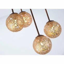 Luminaires Rustiques-Luminaires Paul Neuhaus Plafonnier Paul Neuhaus GRETA Rouille, 5 lumières