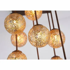 Luminaires Rustiques-Luminaires Paul Neuhaus Plafonnier Paul Neuhaus GRETA Rouille, 9 lumières